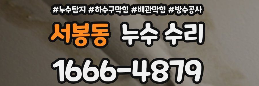 서봉동 누수 수리