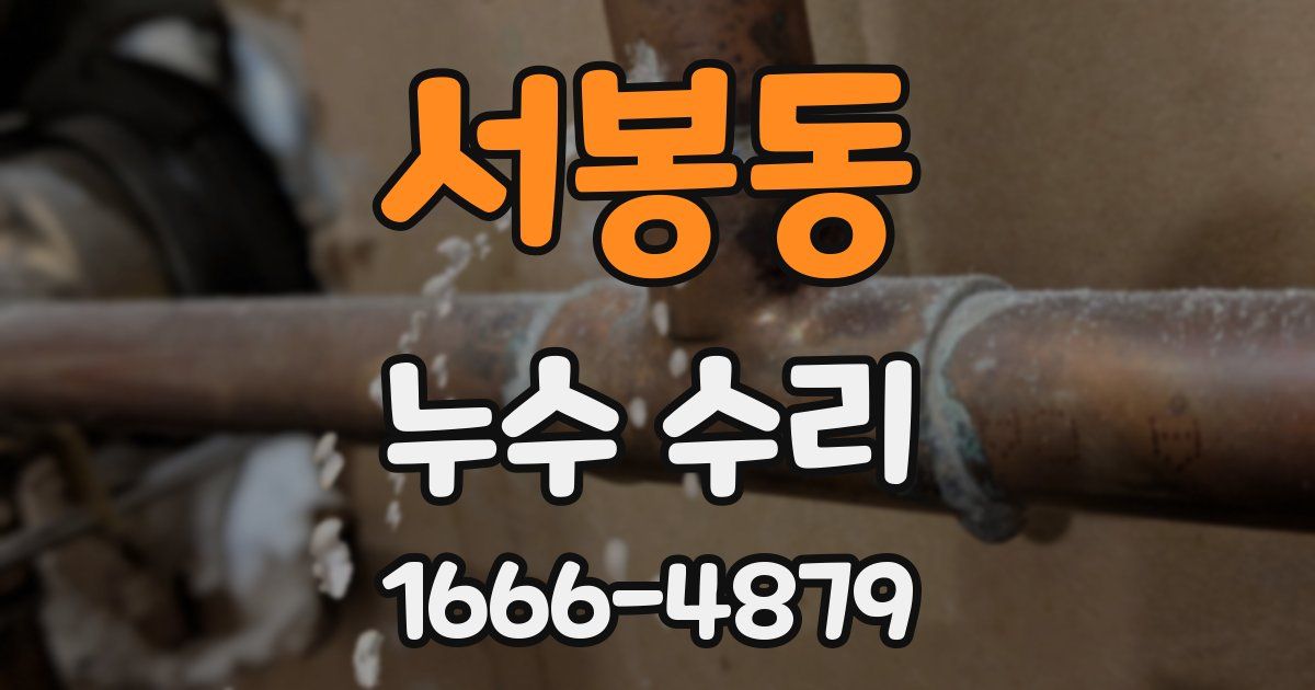 서봉동 누수 수리