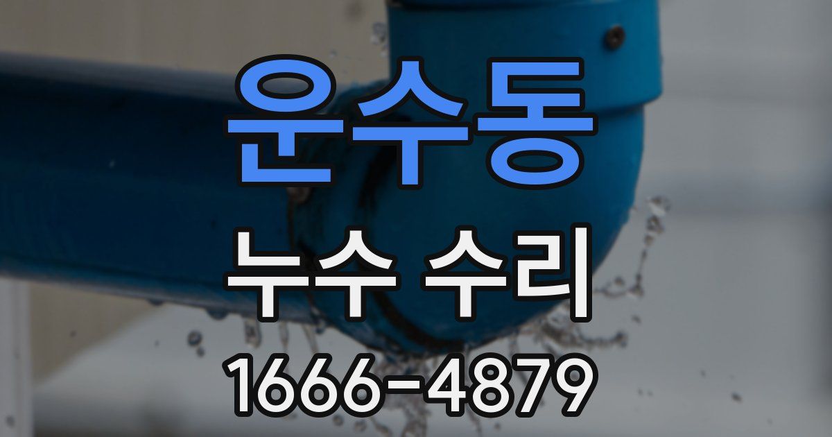 운수동 누수 수리