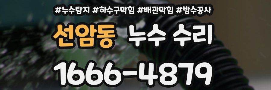 선암동 누수 수리