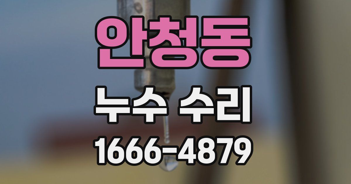 안청동 누수 수리