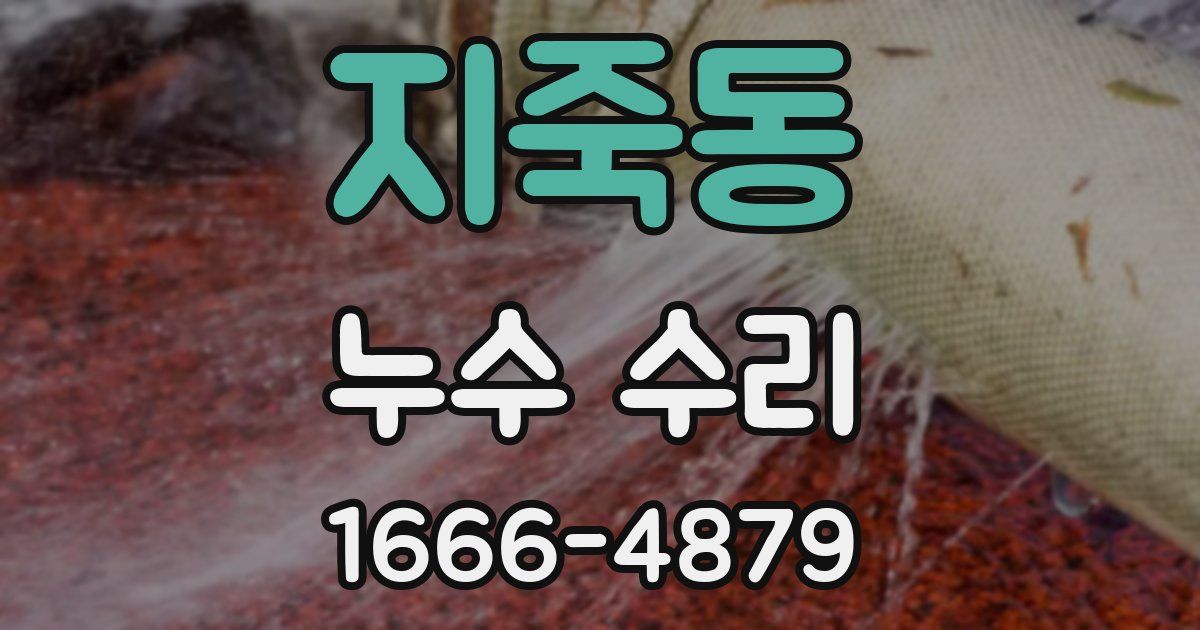 지죽동 누수 수리