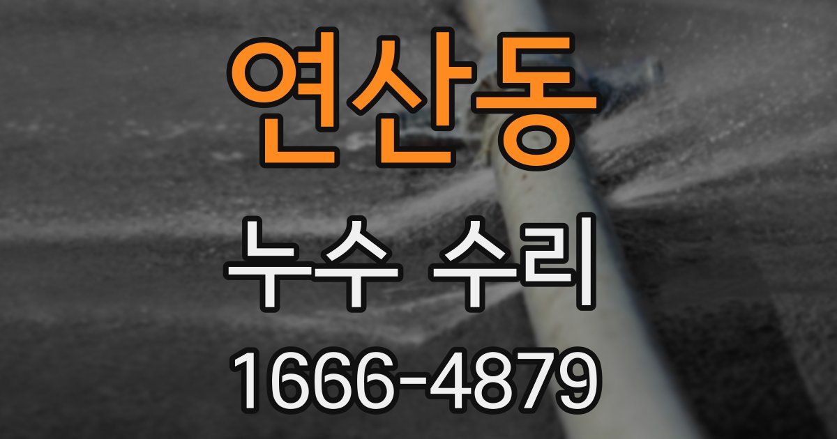 연산동 누수 수리