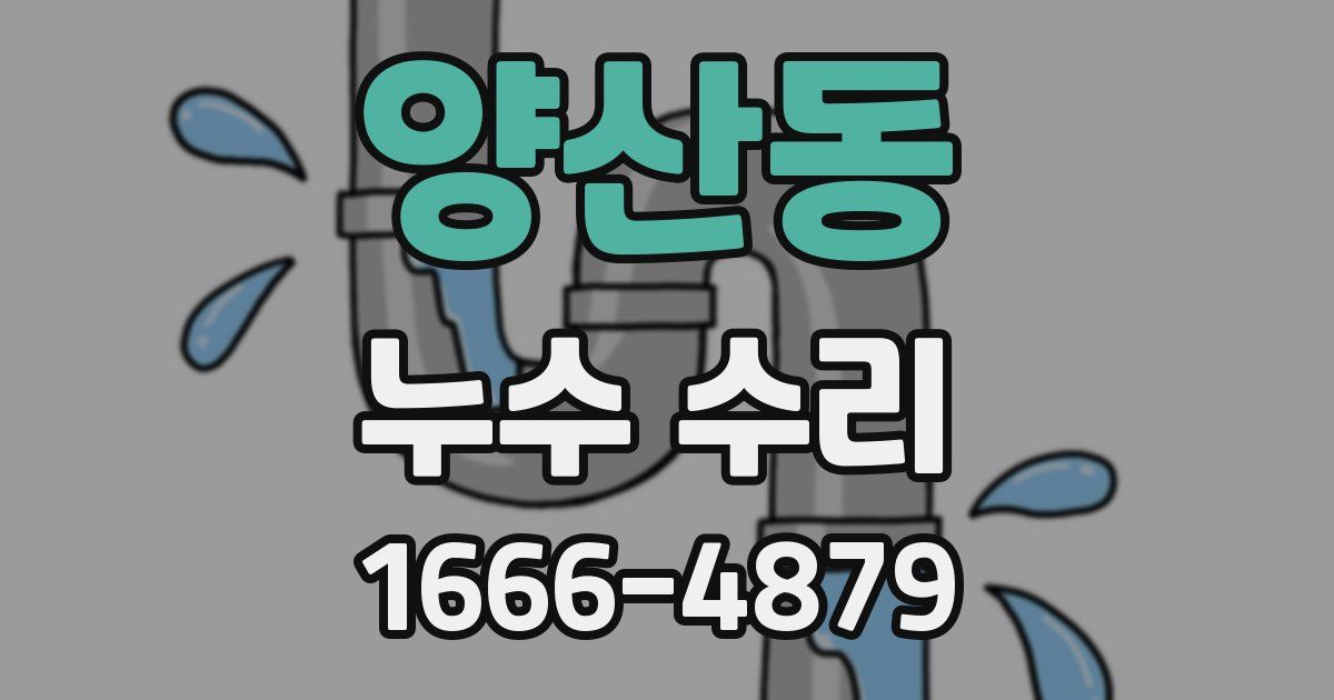 양산동 누수 수리