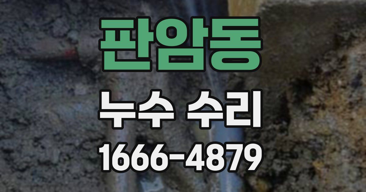 판암동 누수 수리