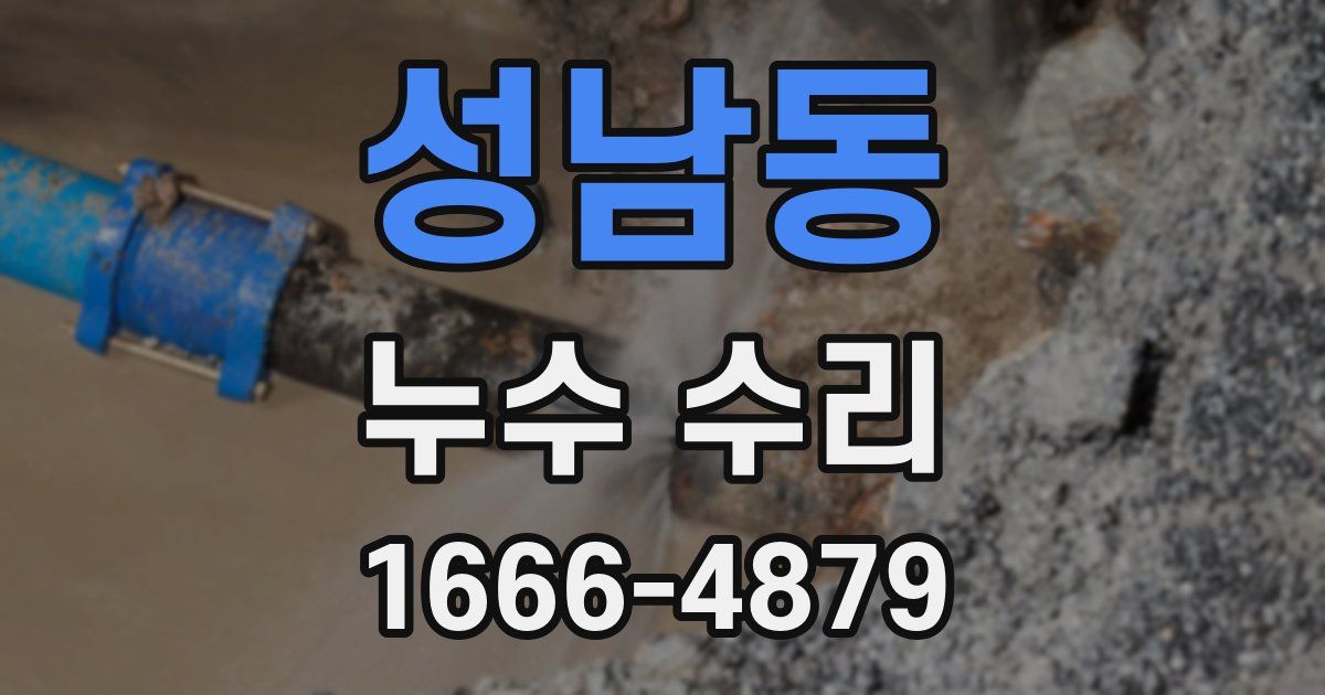 성남동 누수 수리