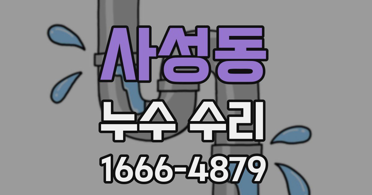 사성동 누수 수리