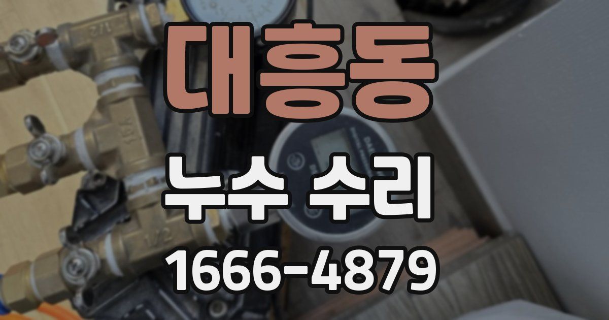 대흥동 누수 수리
