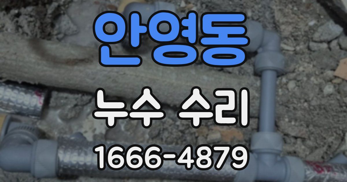안영동 누수 수리