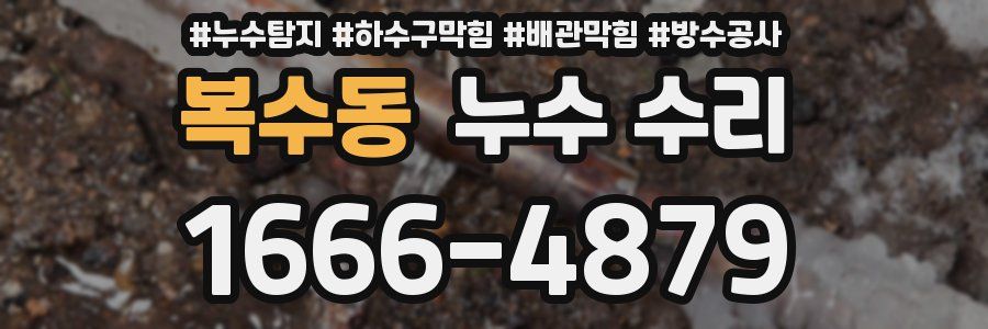 복수동 누수 수리
