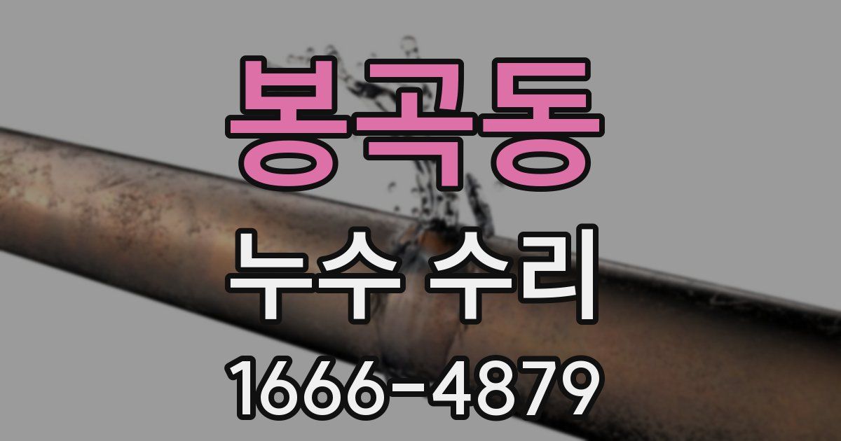 봉곡동 누수 수리