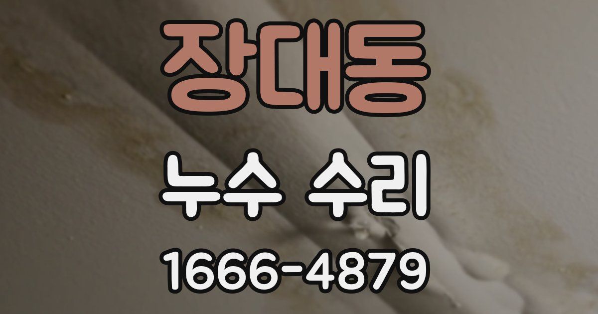 장대동 누수 수리
