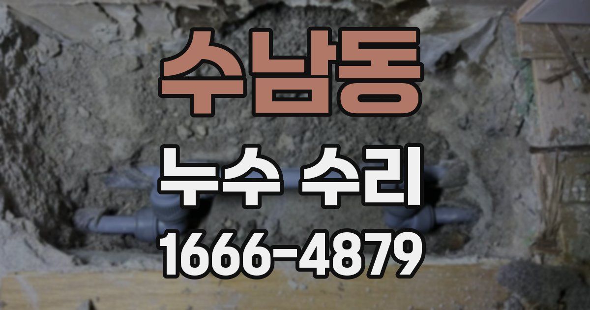 수남동 누수 수리