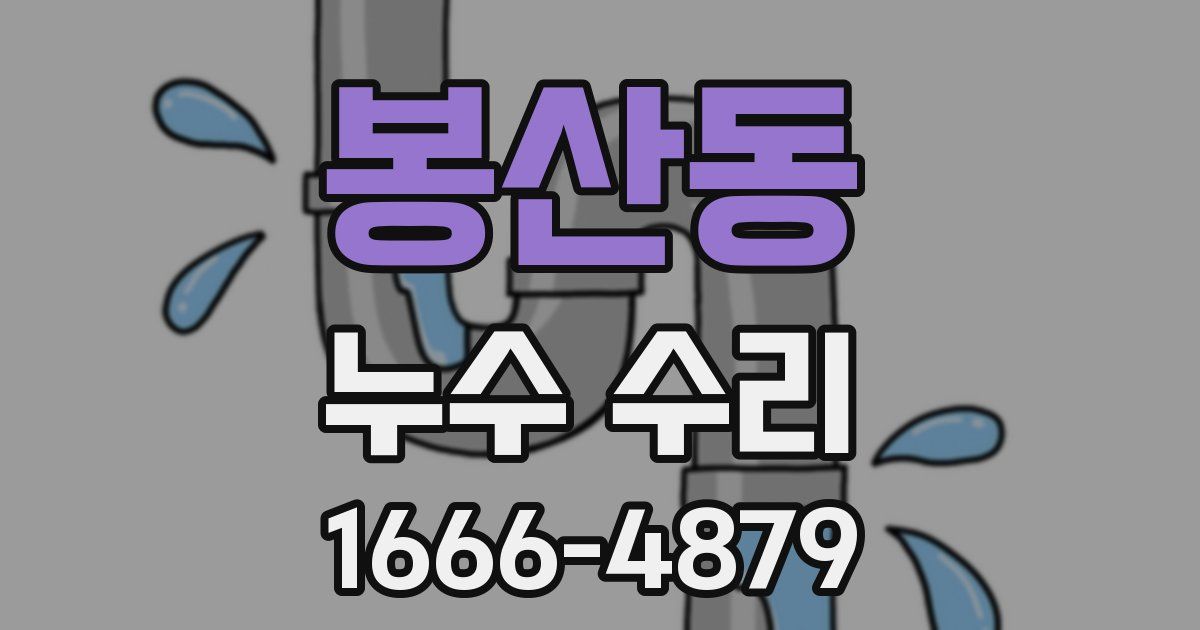 봉산동 누수 수리