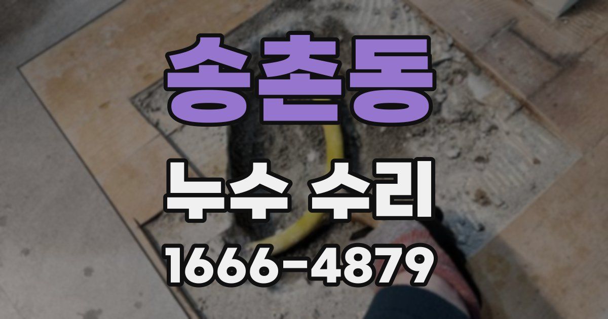 송촌동 누수 수리