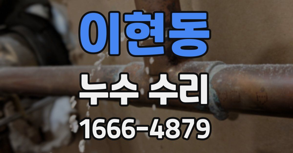이현동 누수 수리
