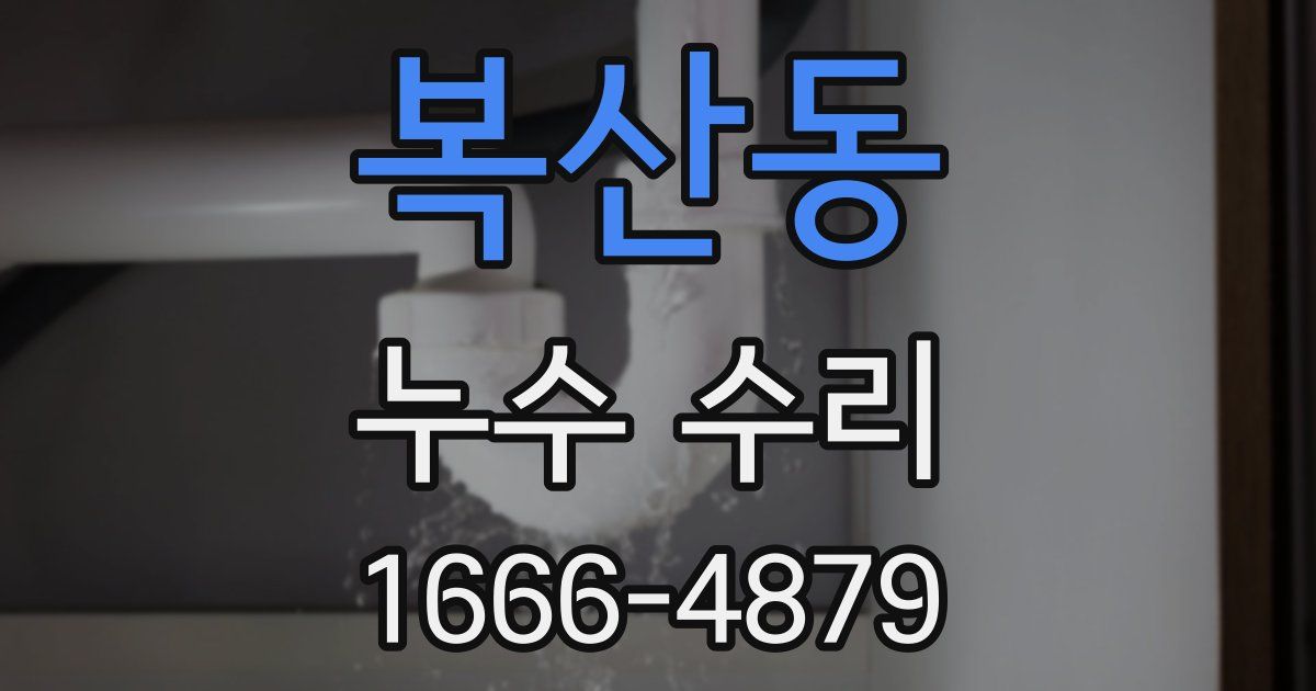 복산동 누수 수리