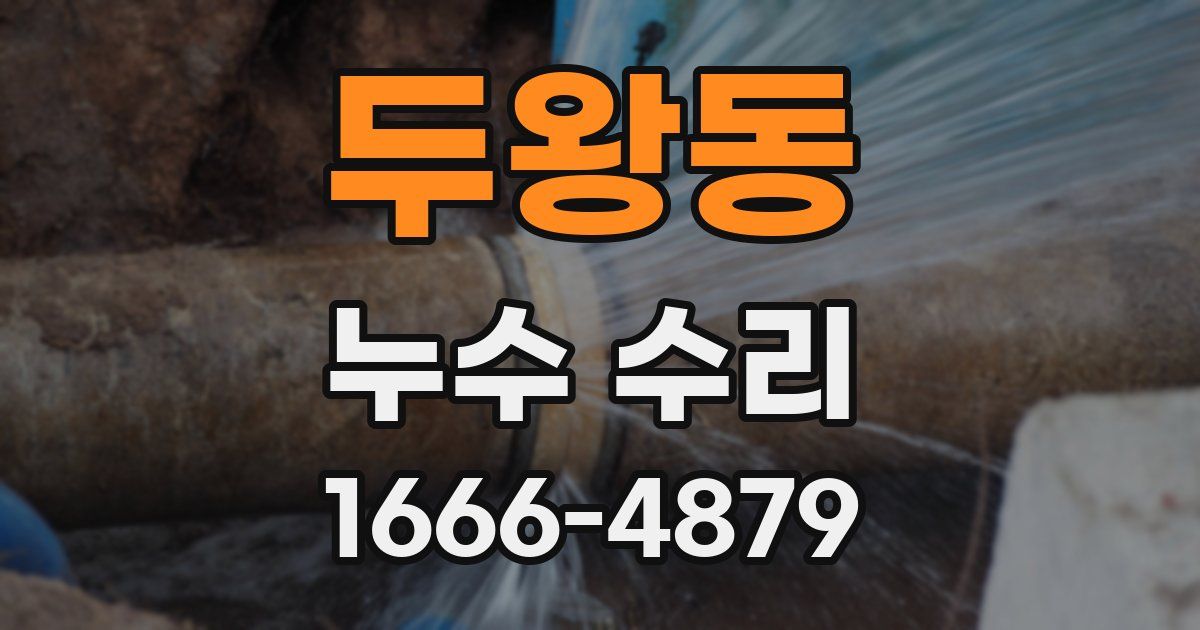 두왕동 누수 수리