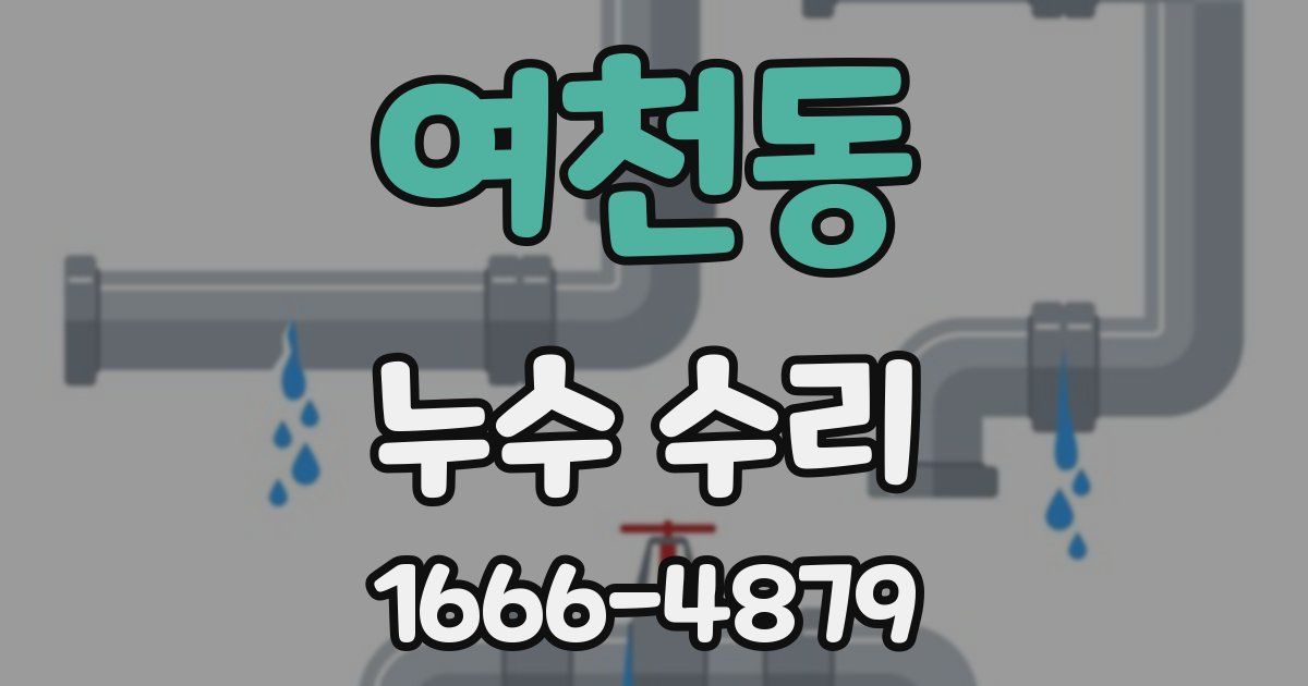 여천동 누수 수리