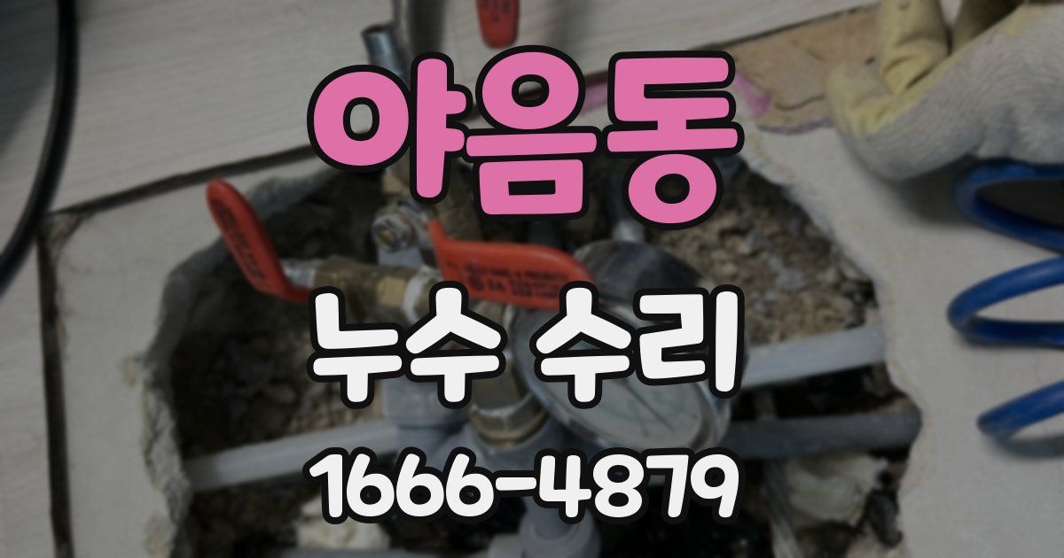 야음동 누수 수리