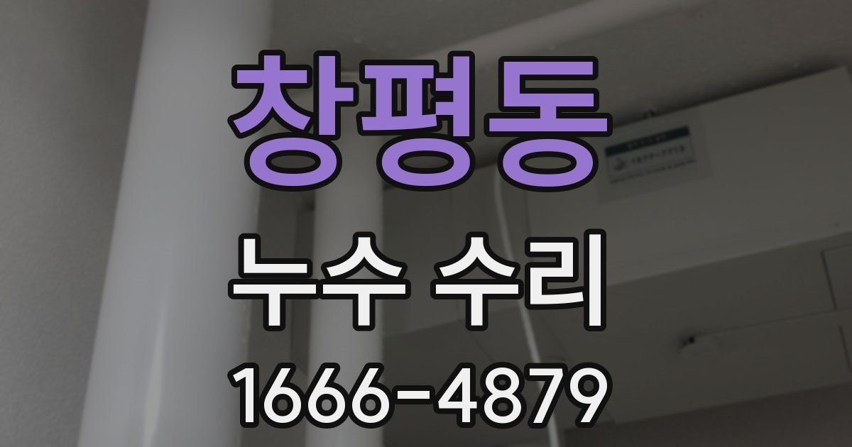 창평동 누수 수리