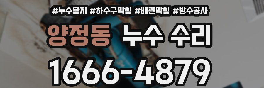 양정동 누수 수리