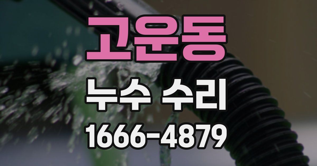 고운동 누수 수리