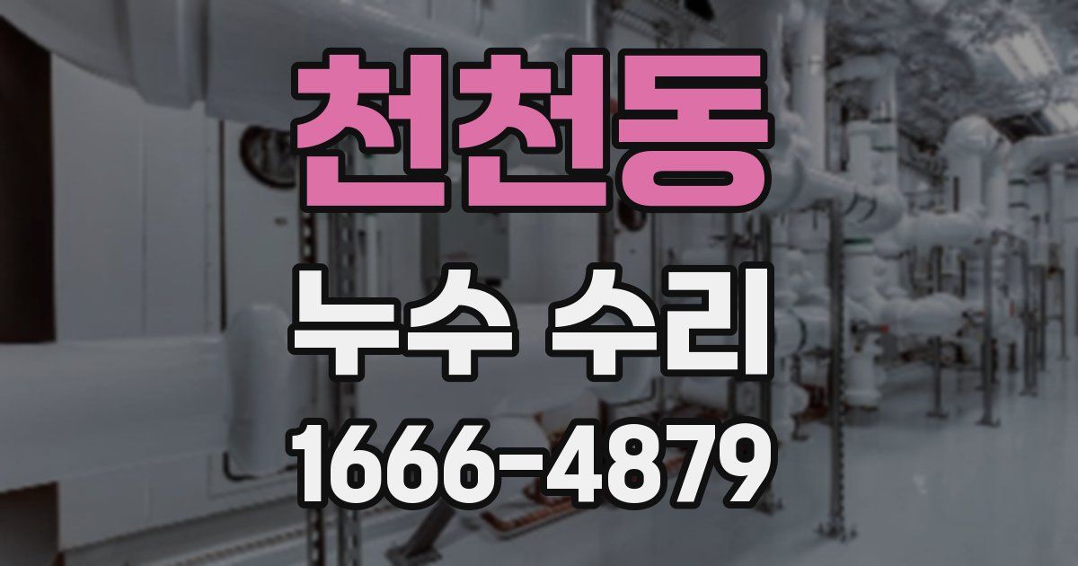 천천동 누수 수리