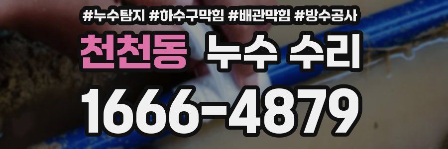 천천동 누수 수리