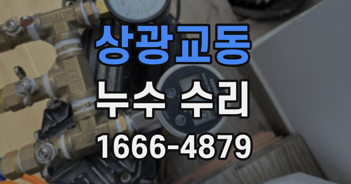 상광교동 누수 수리