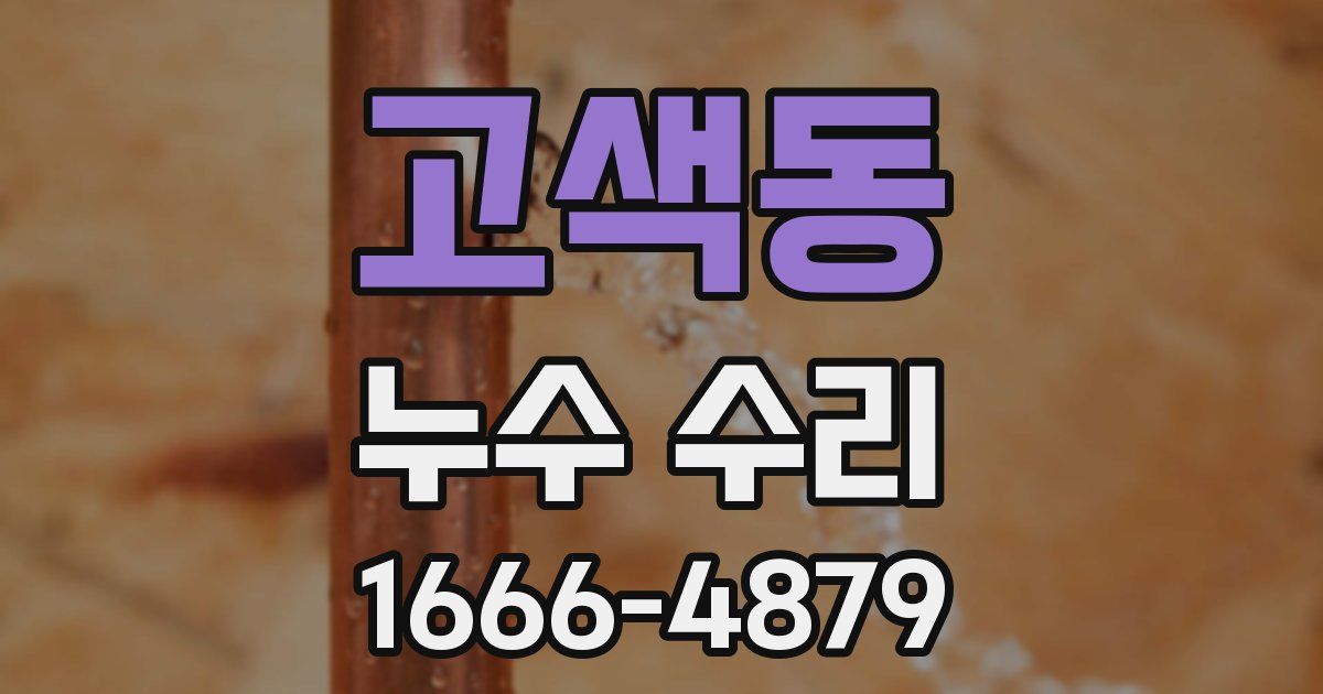 고색동 누수 수리