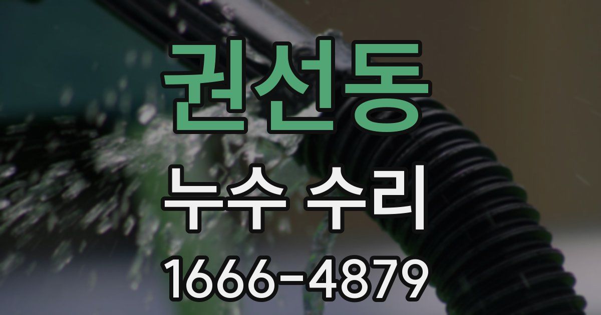 권선동 누수 수리