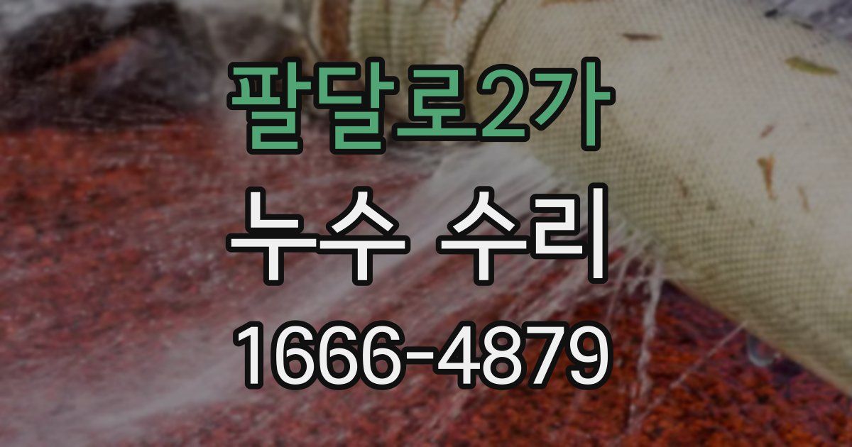 팔달로2가 누수 수리