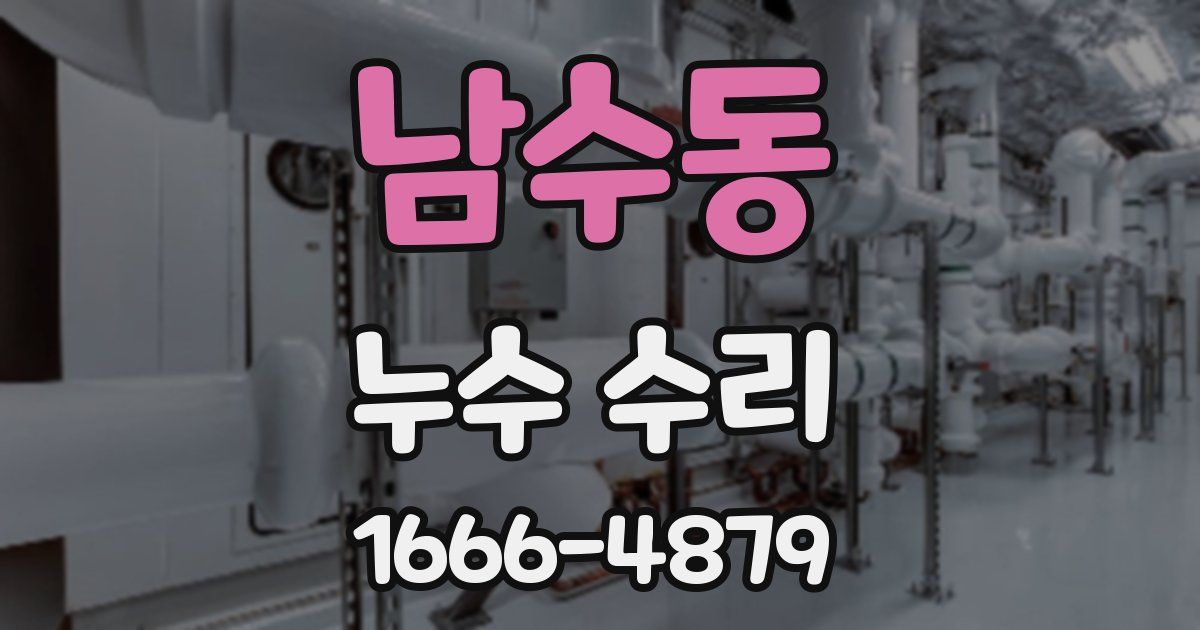 남수동 누수 수리
