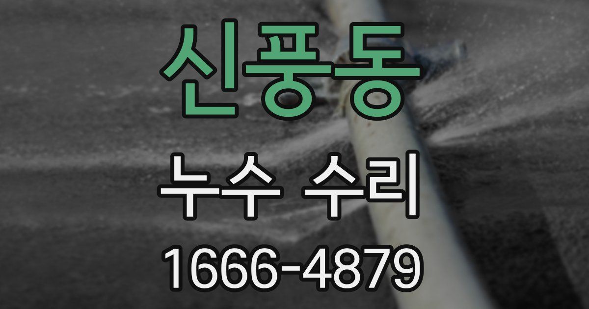 신풍동 누수 수리