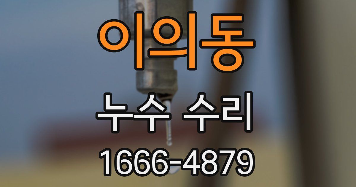 이의동 누수 수리