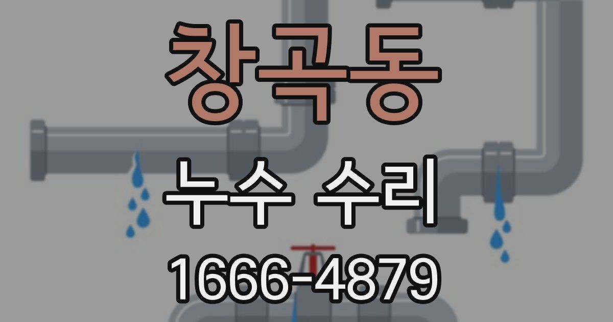 창곡동 누수 수리