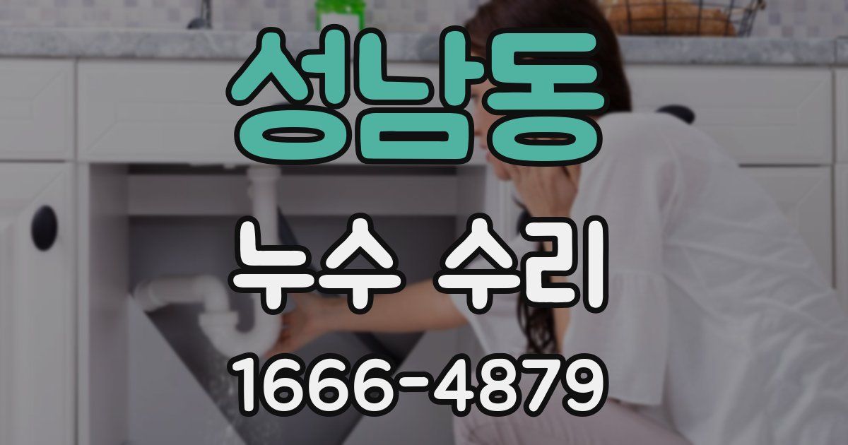 성남동 누수 수리