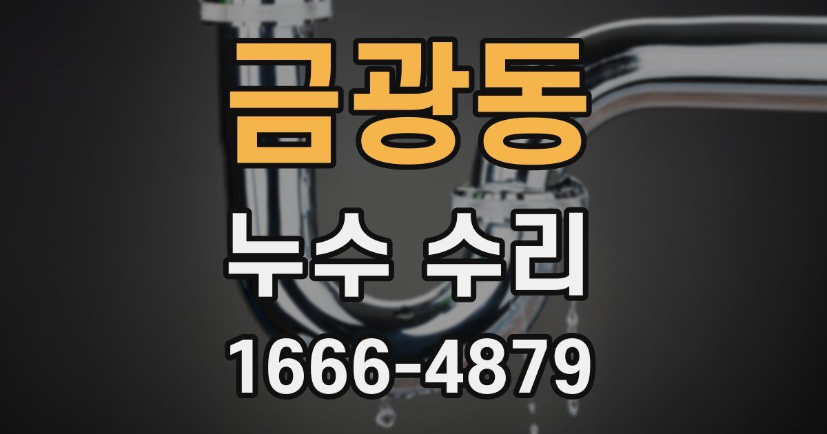 금광동 누수 수리