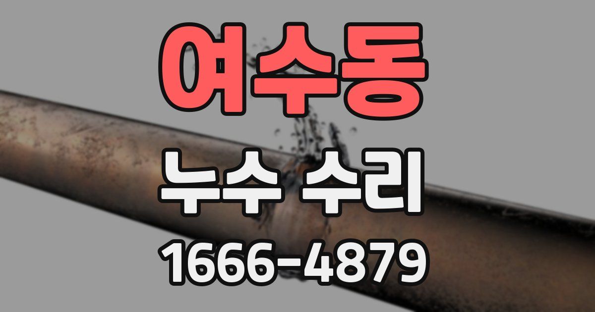 여수동 누수 수리