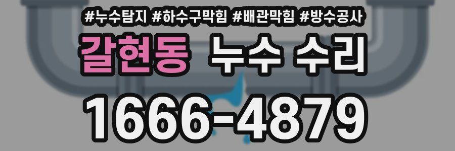 갈현동 누수 수리