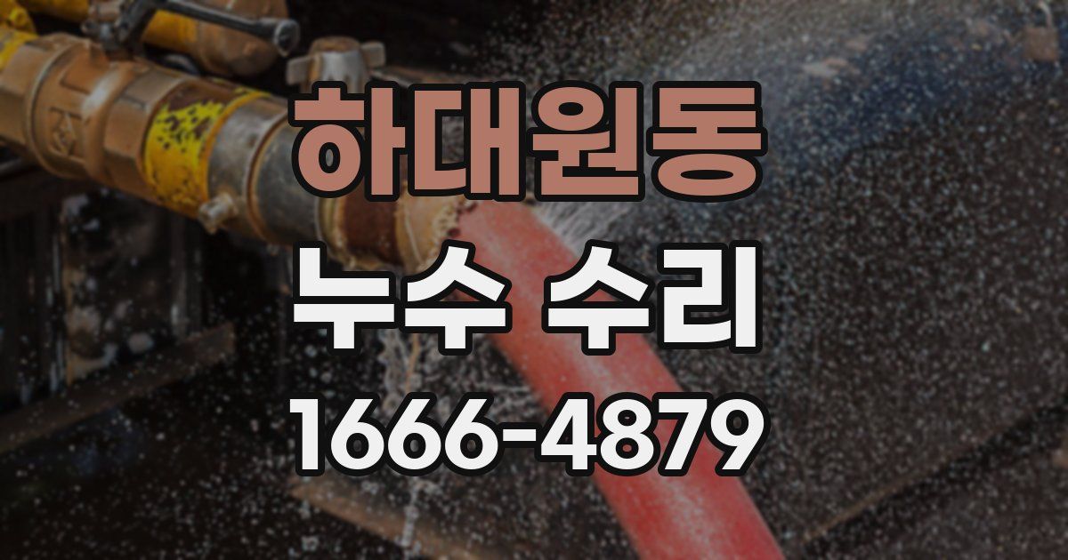 하대원동 누수 수리