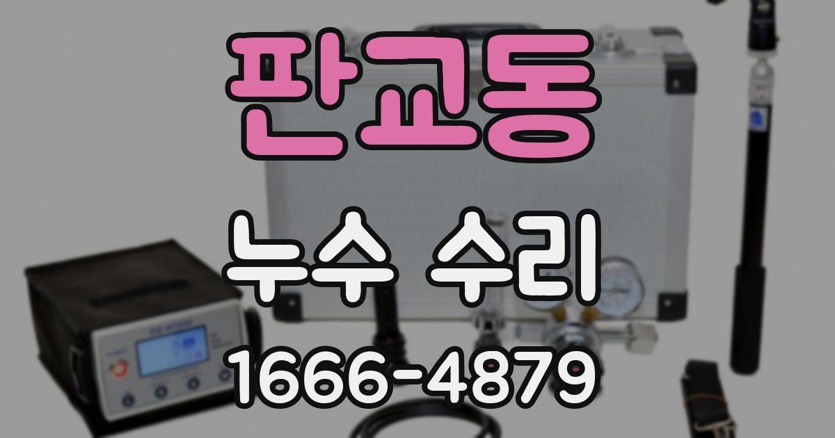 판교동 누수 수리