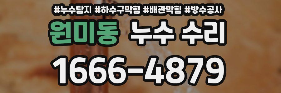 원미동 누수 수리
