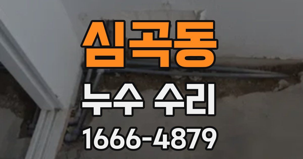 심곡동 누수 수리