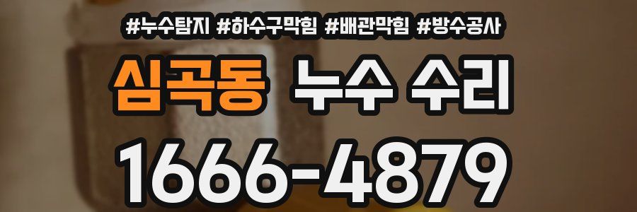 심곡동 누수 수리