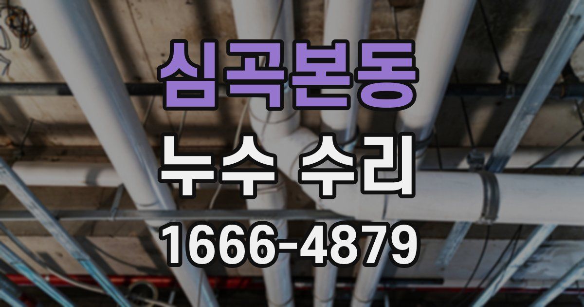 심곡본동 누수 수리