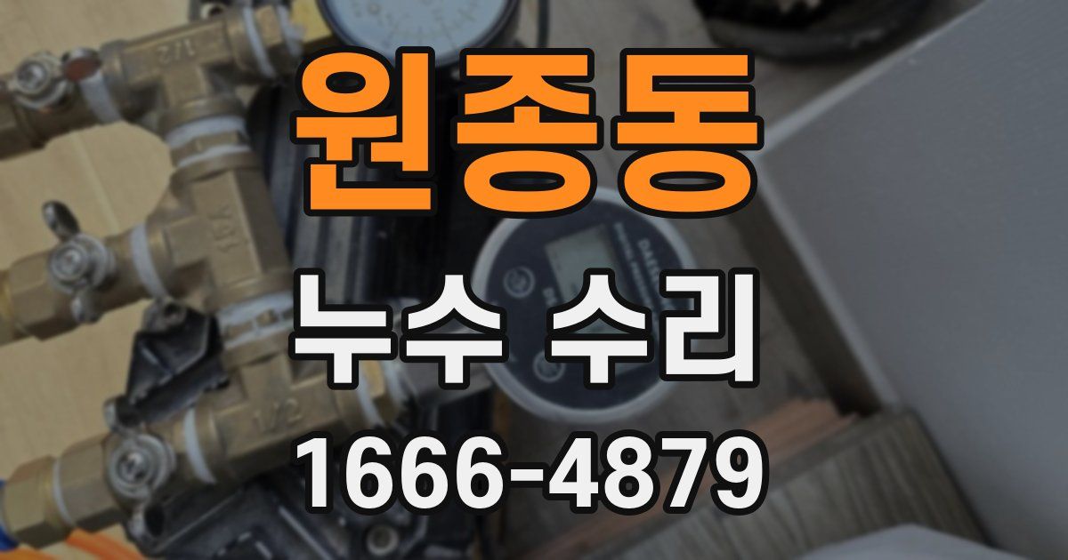 원종동 누수 수리