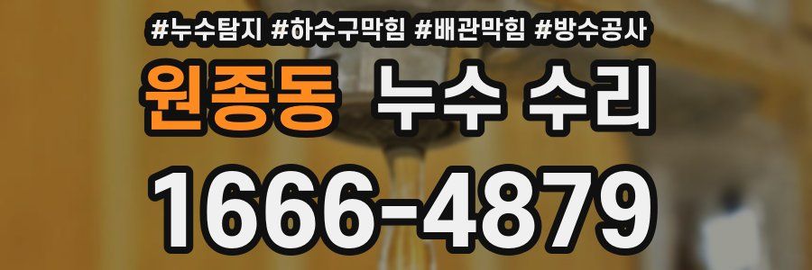 원종동 누수 수리