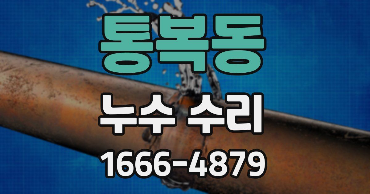통복동 누수 수리